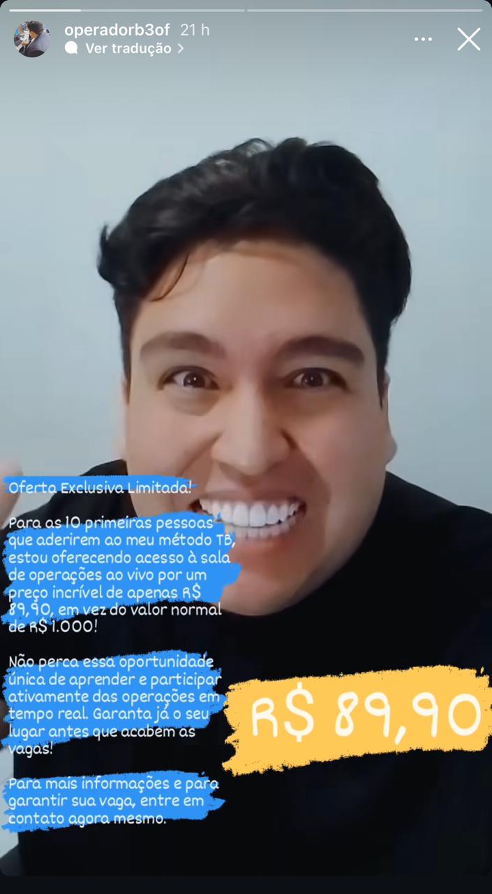 Cara de pau: Depois de enrolar um bocado, “Crente trader” reaparece com novo “método”