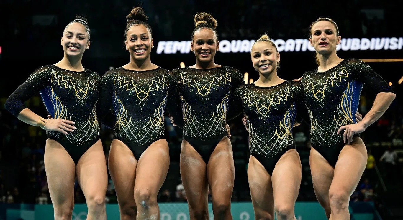 ginastas brasileiras no Jogos Olímpicos de Paris (LOIC VENANCE/AFP)