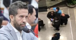 Janones cospe em homem durante bate-boca em shopping