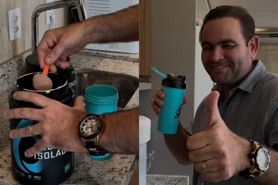 Prefeito de Eirunepé (AM), Raylan Barroso (União Brasil) prometeu que o candidato Anderson Araújo (PT) vai garantir 'whey protein de graça' para a população (Foto: Reprodução/Instagram)
