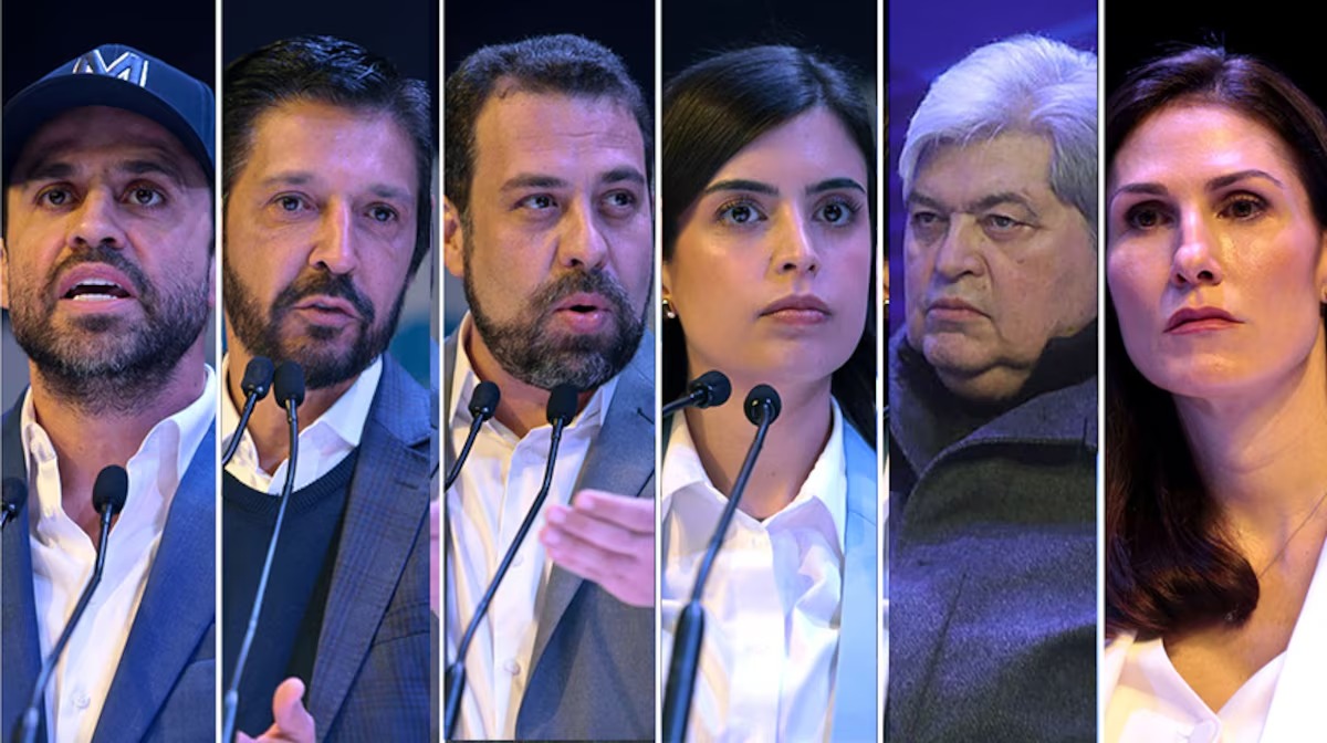 Pesquisa Real Time Big Data: Marçal tem 21%; Nunes, 20%; e Boulos, 20% (Marçal, Nunes, Boulos, Tabata, Datena e Marina Helena. Foto: Felipe Rau e Werther Santana/Estadv£o Foto: Felipe Rau/Estadão)