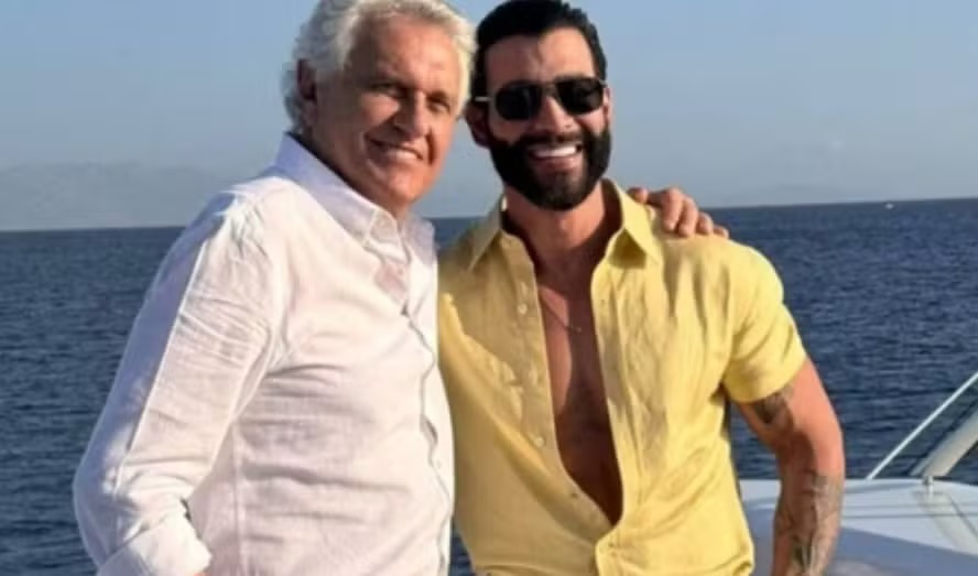O governador Ronaldo Caiado e o cantor Gusttavo Lima