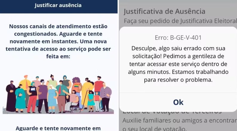 E-Título congestionado: eleitores reclamam que não conseguem justificar o voto