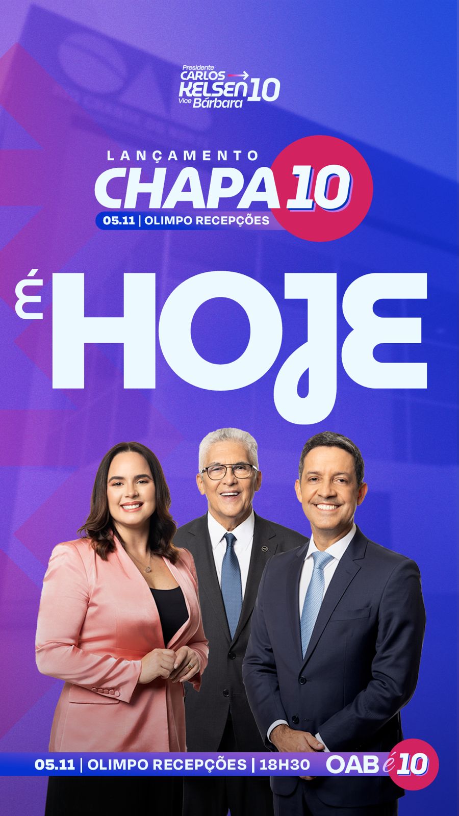 Eleições OAB: Carlos Kelsen e Bárbara Paloma reúnem advocacia do RN no lançamento oficial da Chapa 10
