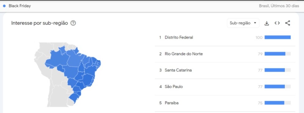 Black Friday: saiba quais estados mais buscam pela data na internet em 2024