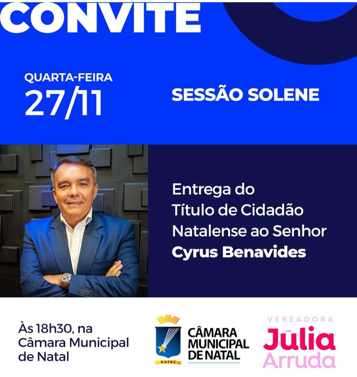 Advogado Cyrus Benavides será cidadão natalense