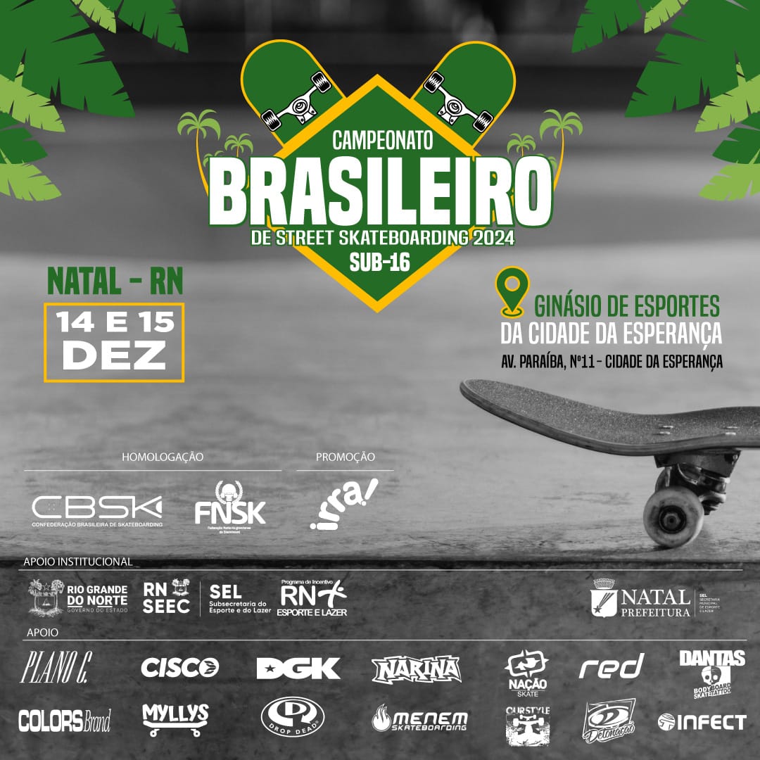 Campeonato Brasileiro de Skateboard Street Sub-16 ocorre pela primeira vez em Natal