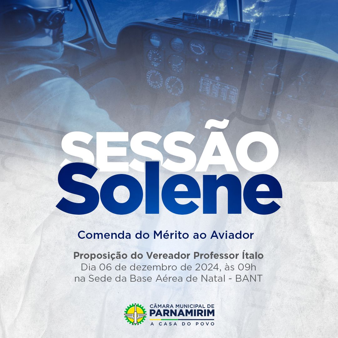 Câmara Municipal de Parnamirim homenageará aviadores em sessão solene