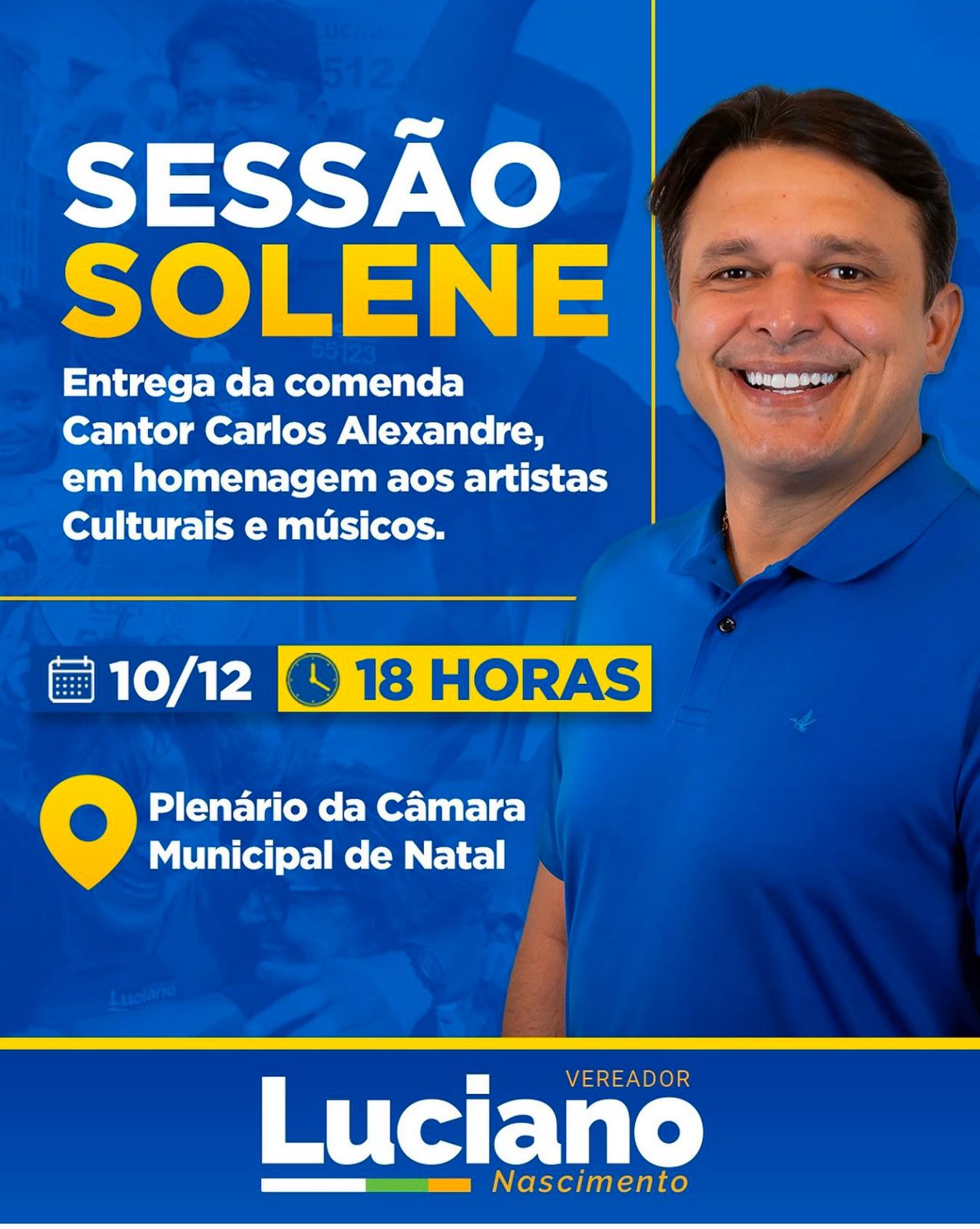 Câmara Municipal realiza entrega da Comenda Cantor Carlos Alexandre em homenagem a artistas culturais e músicos