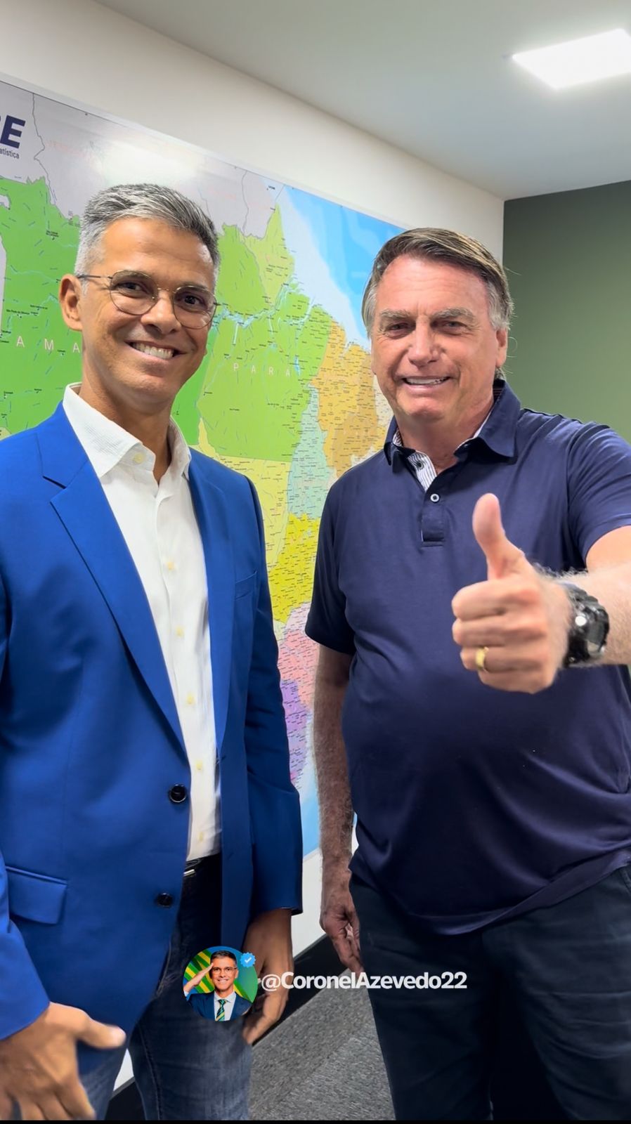 Deputado Coronel Azevedo comunica a Bolsonaro o Título de Cidadão norte-rio-grandense