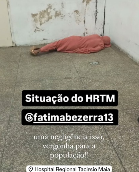 A imagem que resume o descaso e abandono de Fátima com a saúde no RN