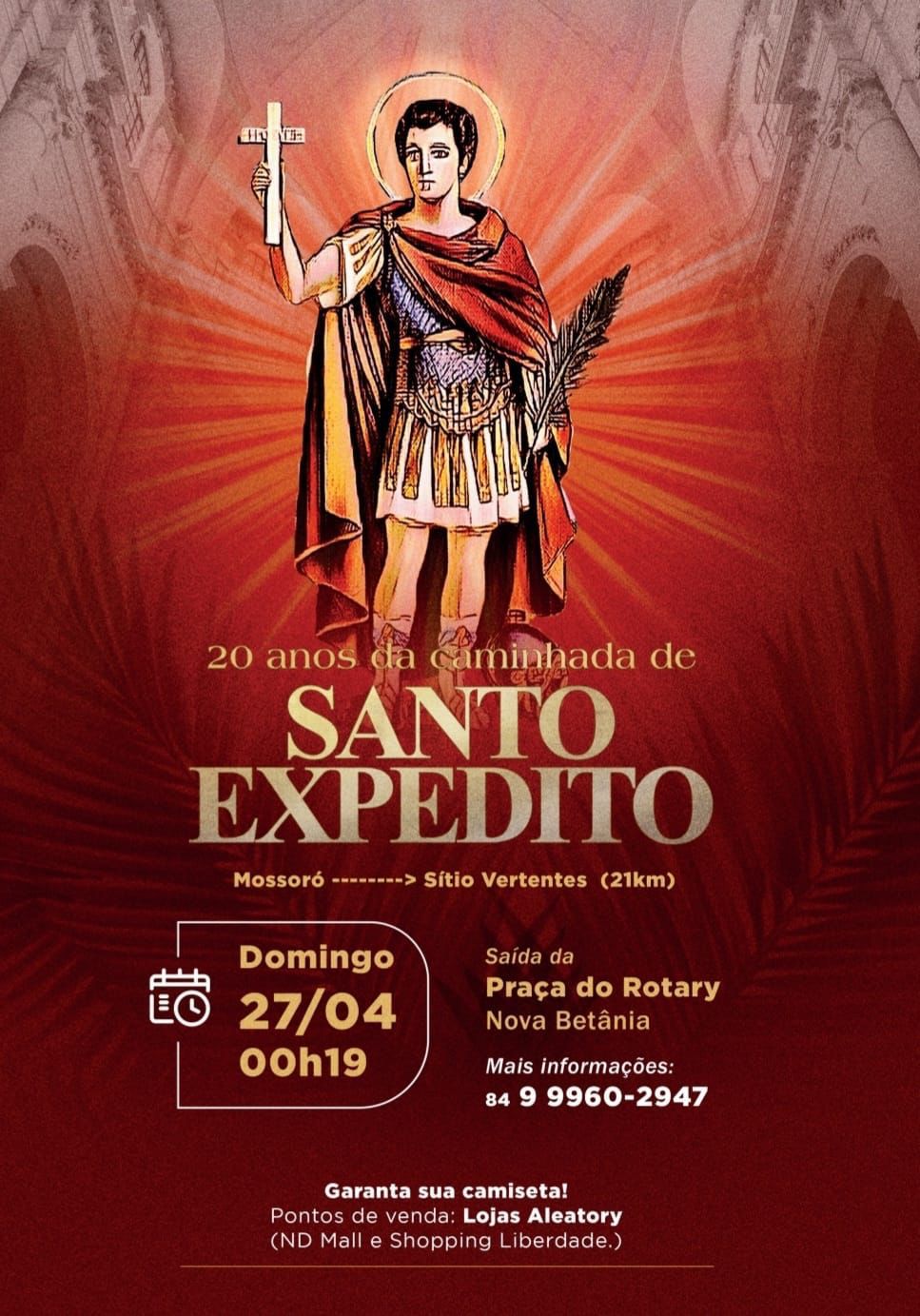 Contagem regressiva para a Caminhada de Santo Expedito 2025