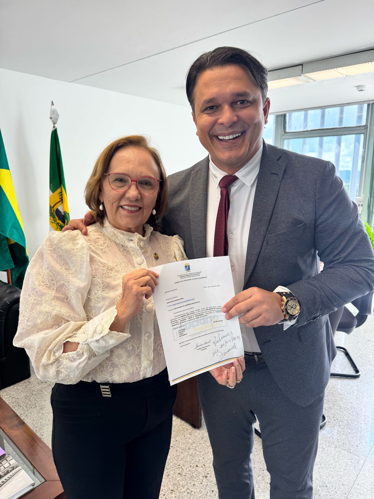 Em Brasília, Luciano garante apoio de Zenaide para emendas em infraestrutura e cultura