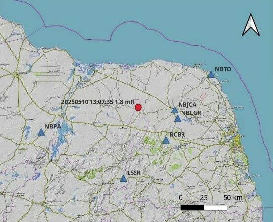 RN registra segundo tremor de terra em menos de uma semana