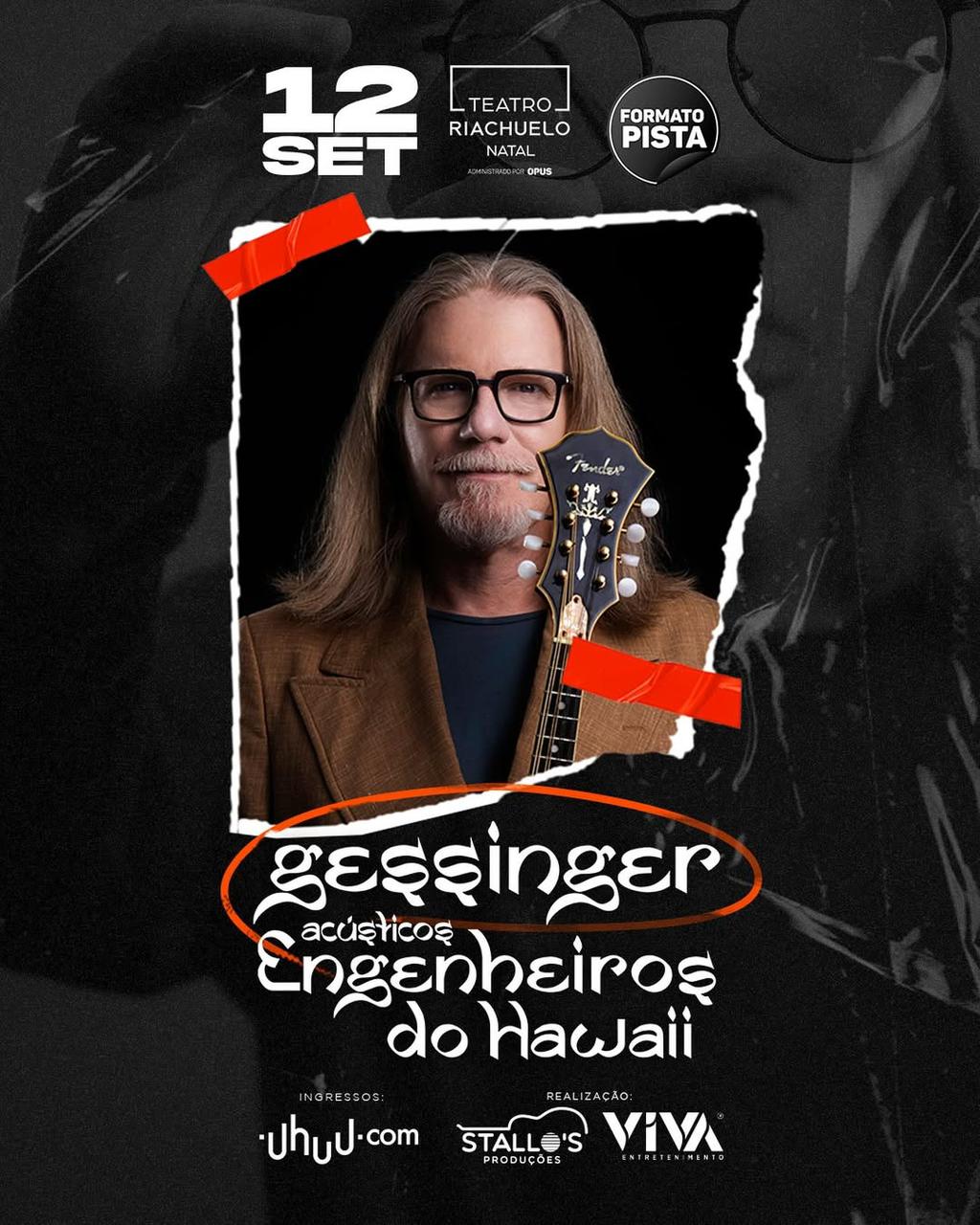 Humberto Gessinger celebra álbuns acústicos dos Engenheiros do Hawaii em show especial em Natal