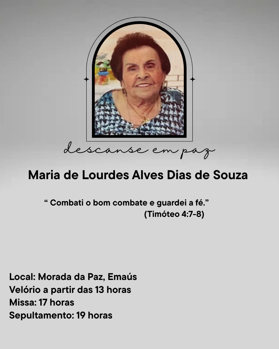 Velório e sepultamento de Diuda Alves