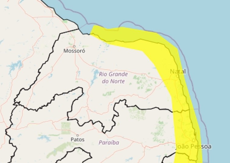 Inmet emite alerta de acumulado de chuva para 42 cidades do RN; veja lista