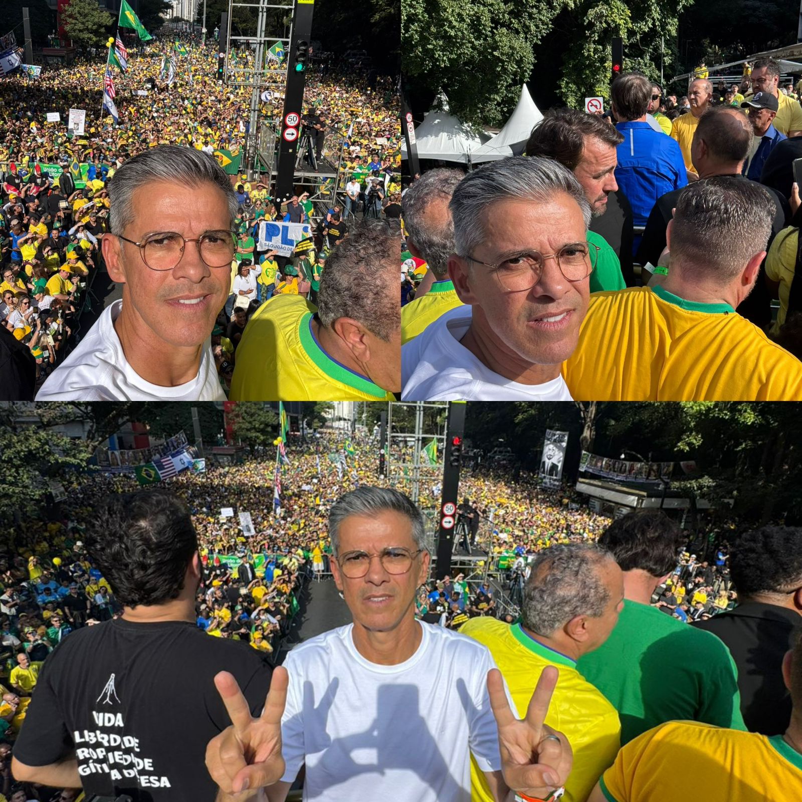 Deputado Coronel Azevedo participa de manifestação por “Justiça Já” na Avenida Paulista