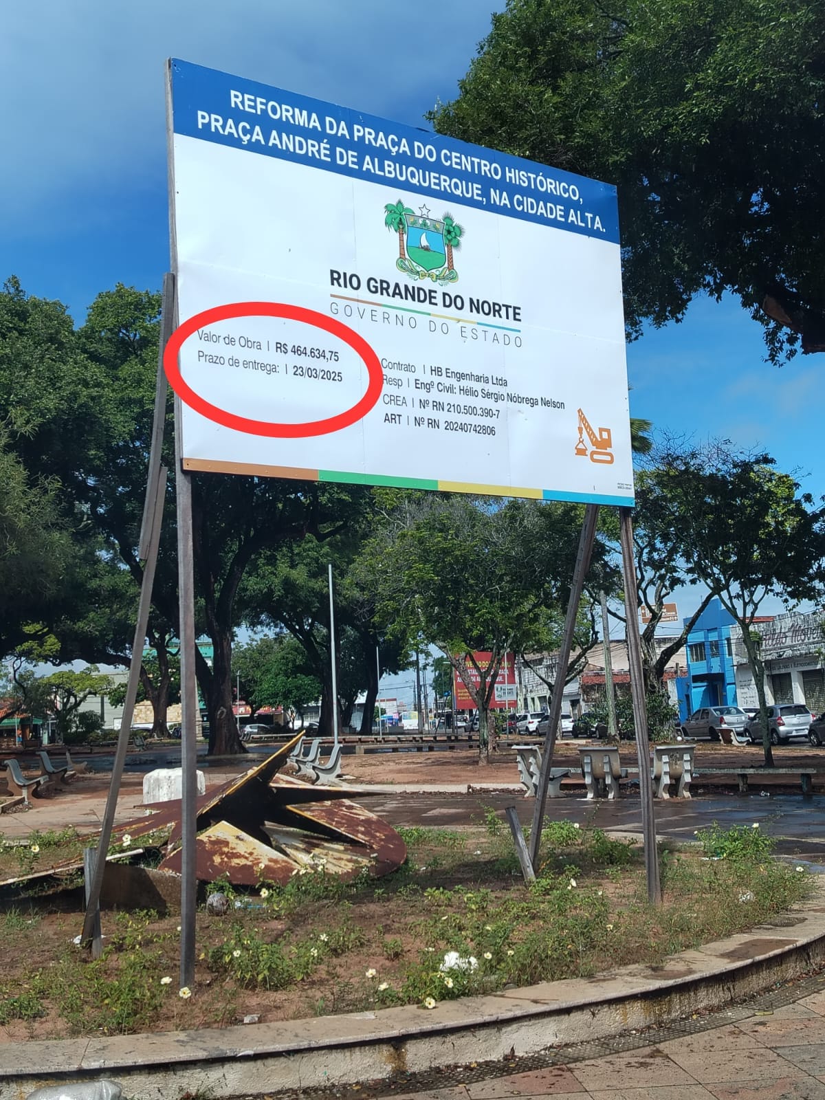 Praça com reforma avaliada em quase R$ 500 mil é o exemplo descaso, abandono e falta de compromisso de Fátima 