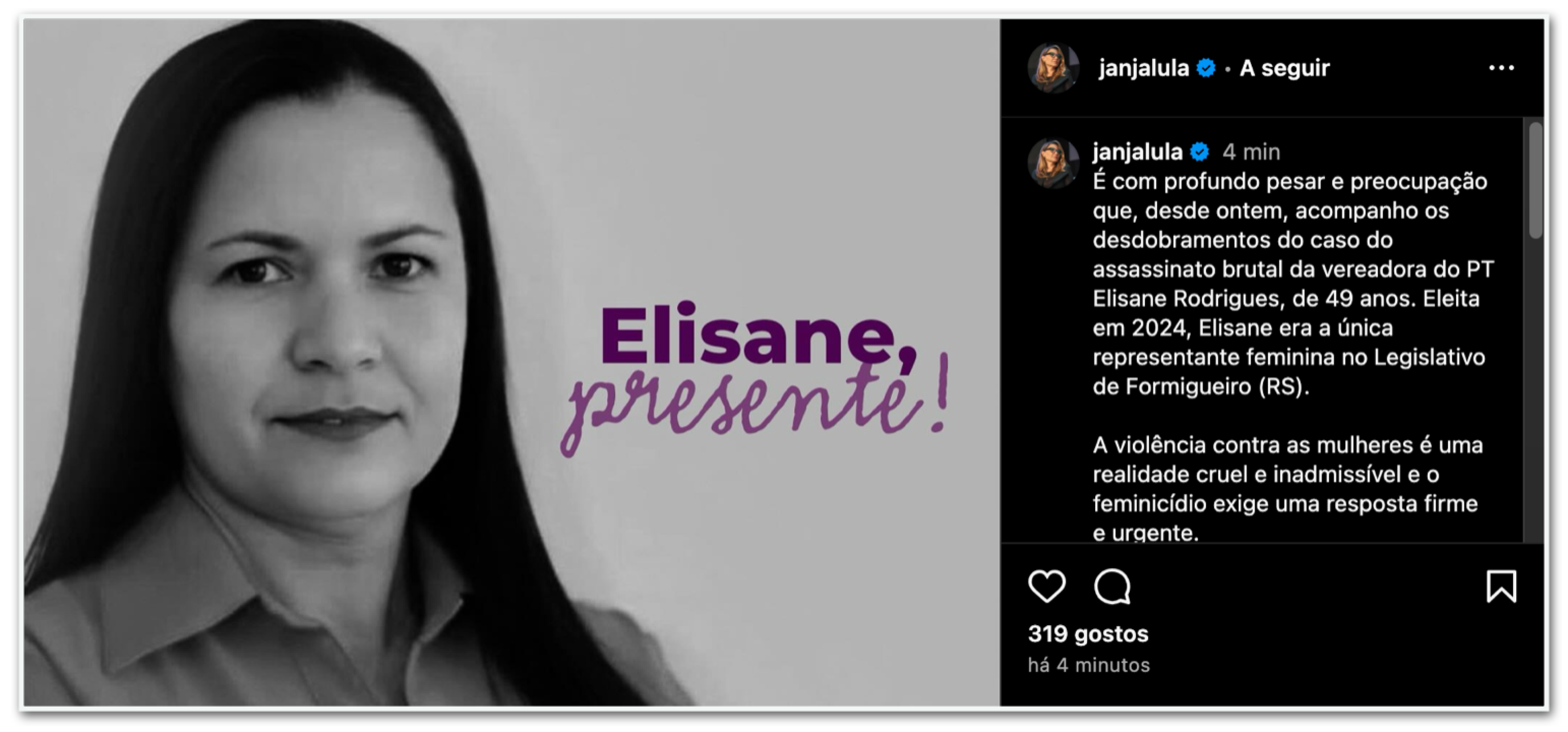 Vereadora do PT assassinada no RS fazia parte de uma facção criminosa, diz polícia; morte dela despertou solidariedade de Janja