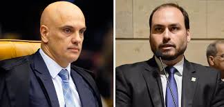 Carlos bolsonaro internado. alexandre de Moraes sorrindo.
