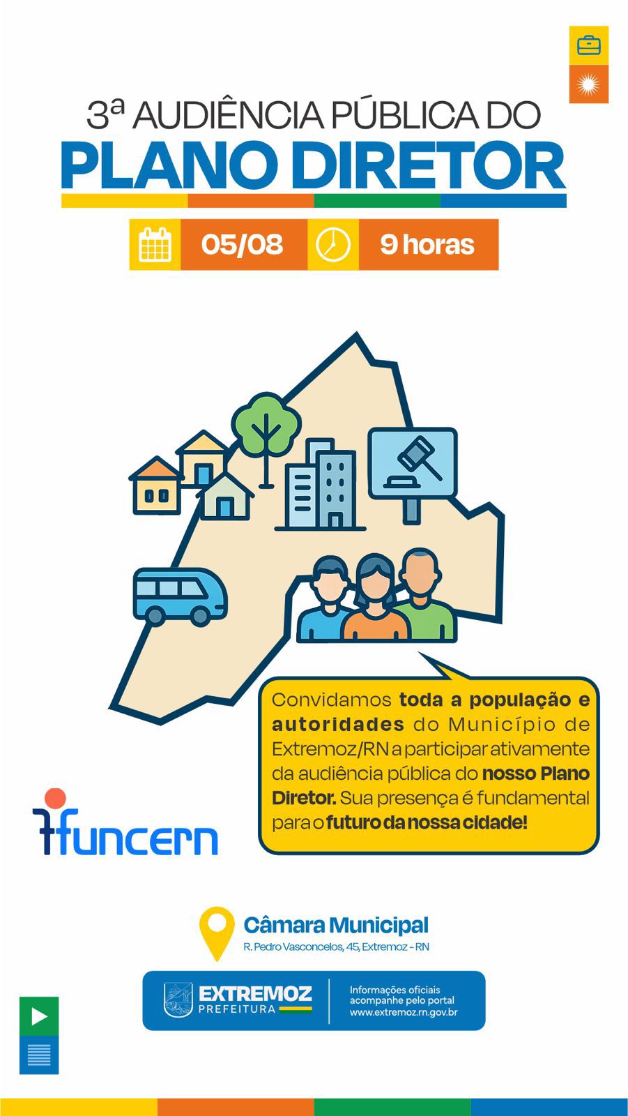 Extremoz realiza 3ª audiência pública para revisão do Plano Diretor nesta quarta (06)