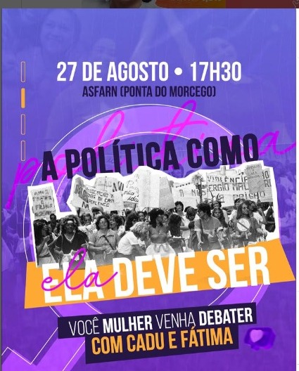 Petistas vão debater presença da mulher na política com um homem