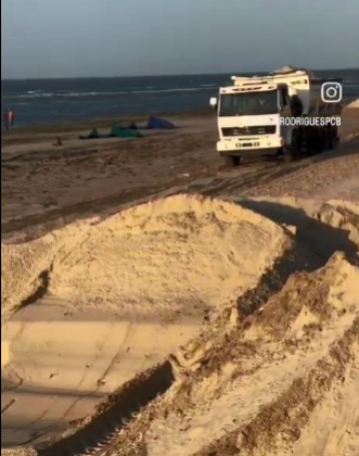 Praia no litoral do RN faz obra de engorda upanema areia branca