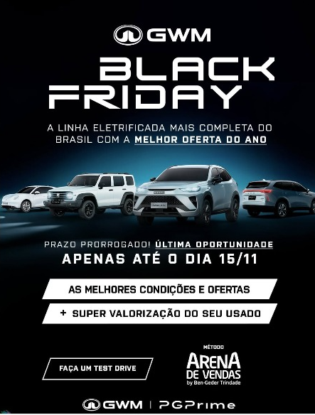Semana de Black Friday GWM acontece até dia 15 de novembro