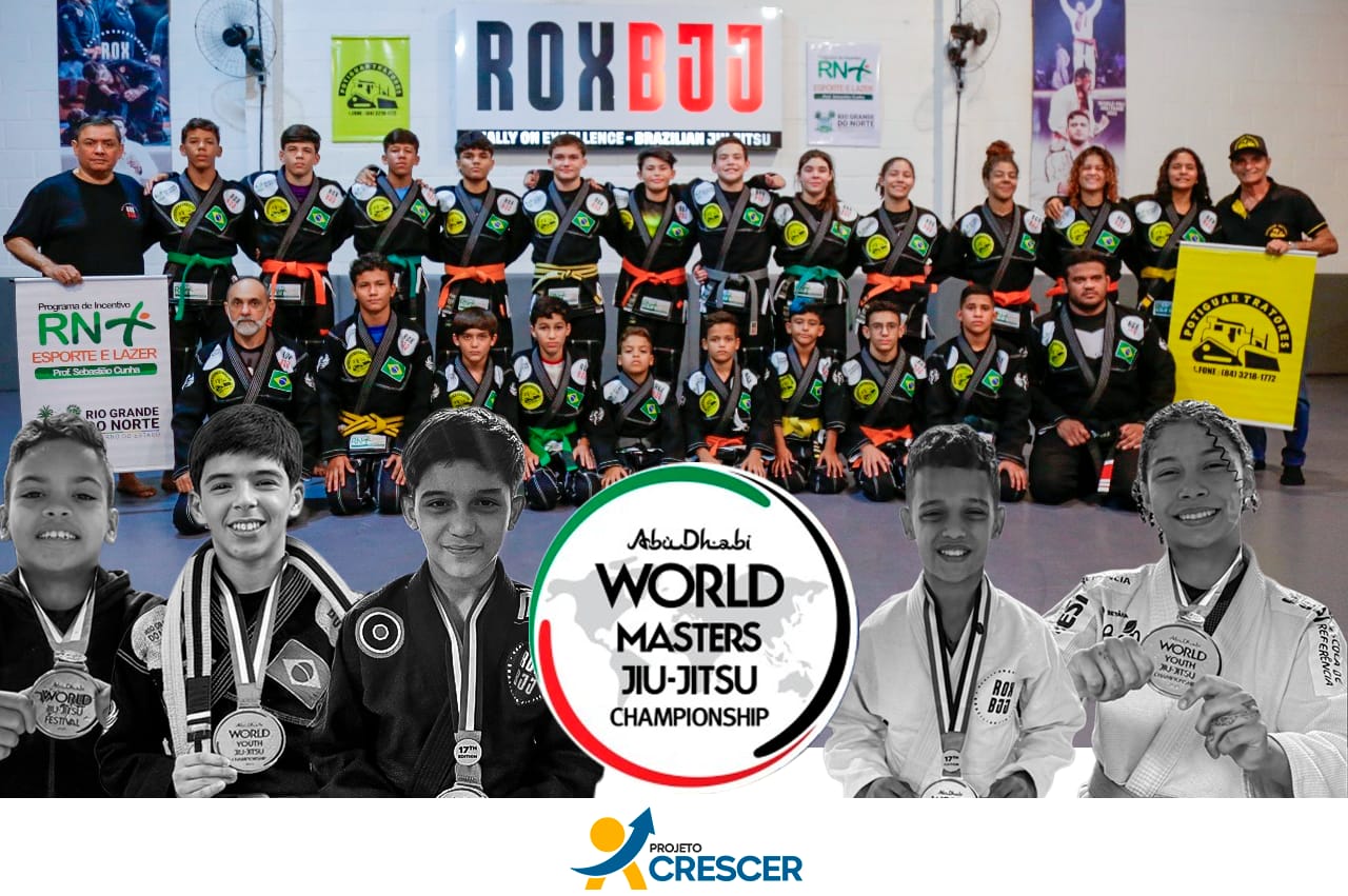 Atletas potiguares do Projeto Crescer trazem  de Abu Dhabi títulos mundiais de Jiu-Jitsu para o RN
