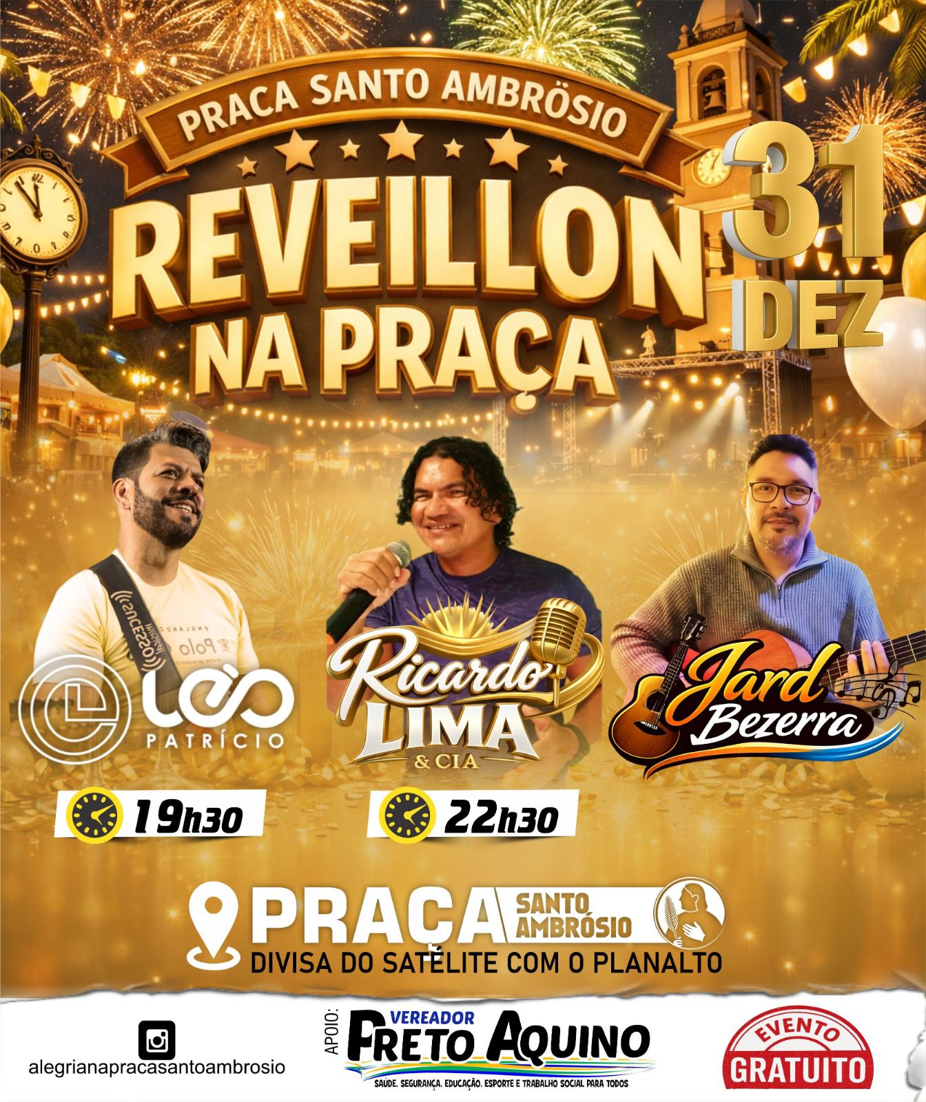 Praça Santa Ambrósio recebe programação especial de réveillon em Natal