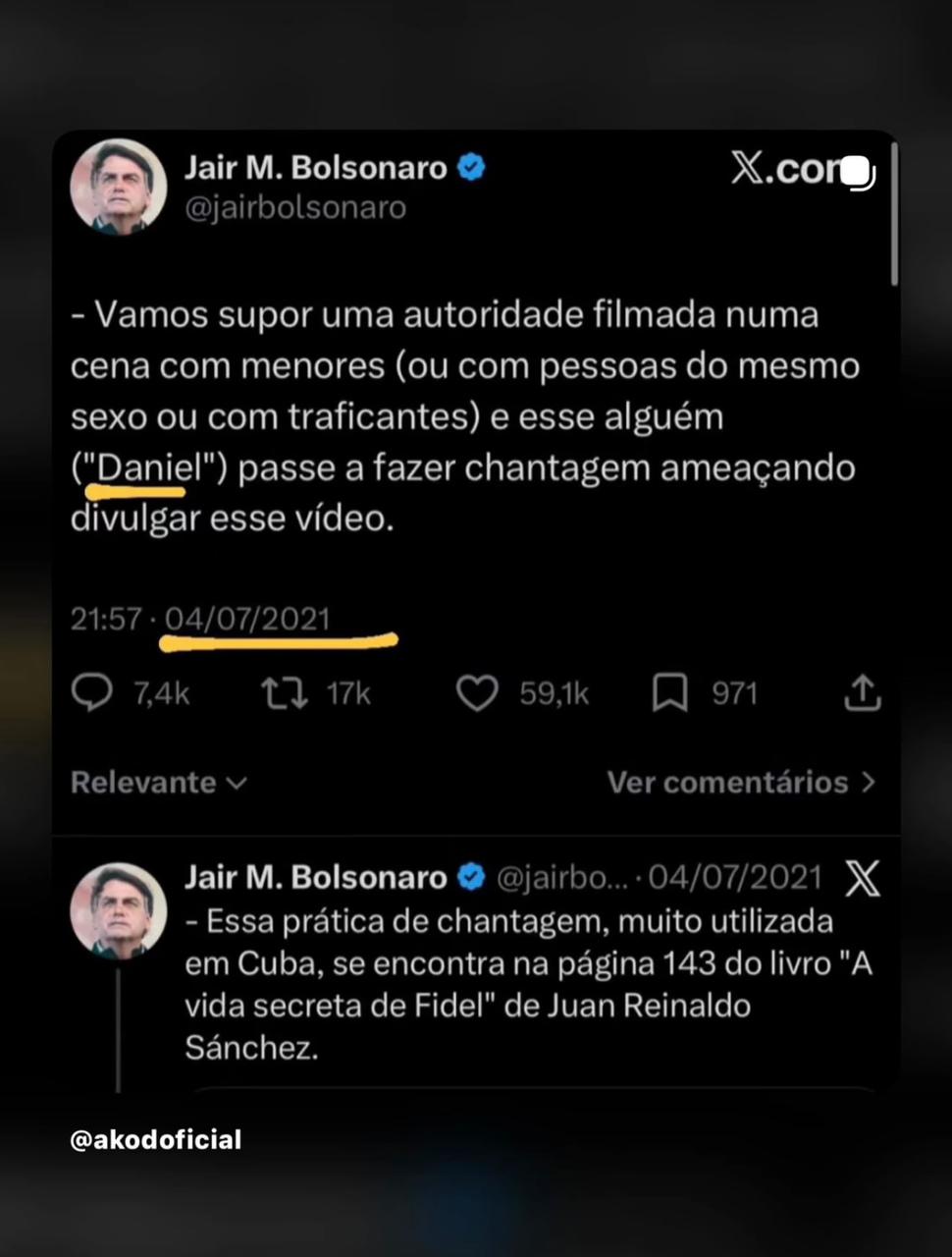 Um alerta feito por Bolsonaro