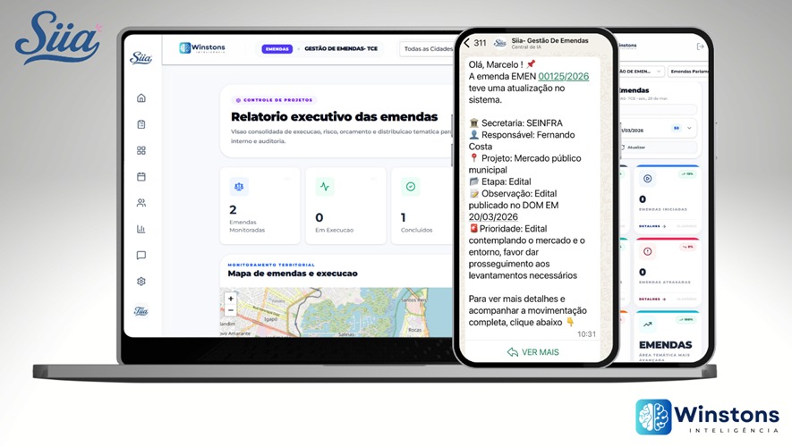 Winstons Inteligência lança SIIA, primeira IA do Brasil para gestão de emendas e projetos multicanal