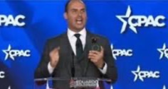 O ex-deputado Eduardo Bolsonaro na CPAC, em março de 2026 Foto: @Eduardo Bolsonaro via YouTube