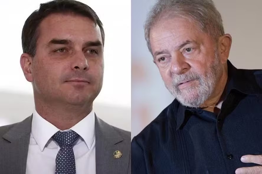 Flávio Bolsonaro e  Lula — Foto: Pablo Jacob e Michel Filho/Ag. O Globo