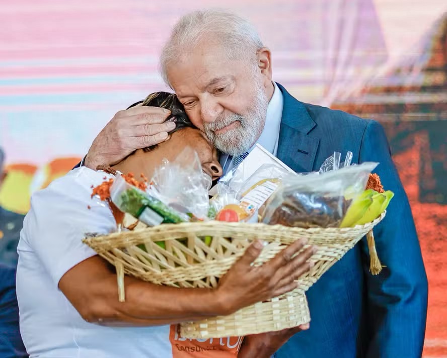 O presidente Lula durante cerimônia de lançamento do Plano Safra da Agricultura Familiar: preocupação com inflação de alimentos sobe — Foto: Ricardo Stuckert/PR/28-6-2023