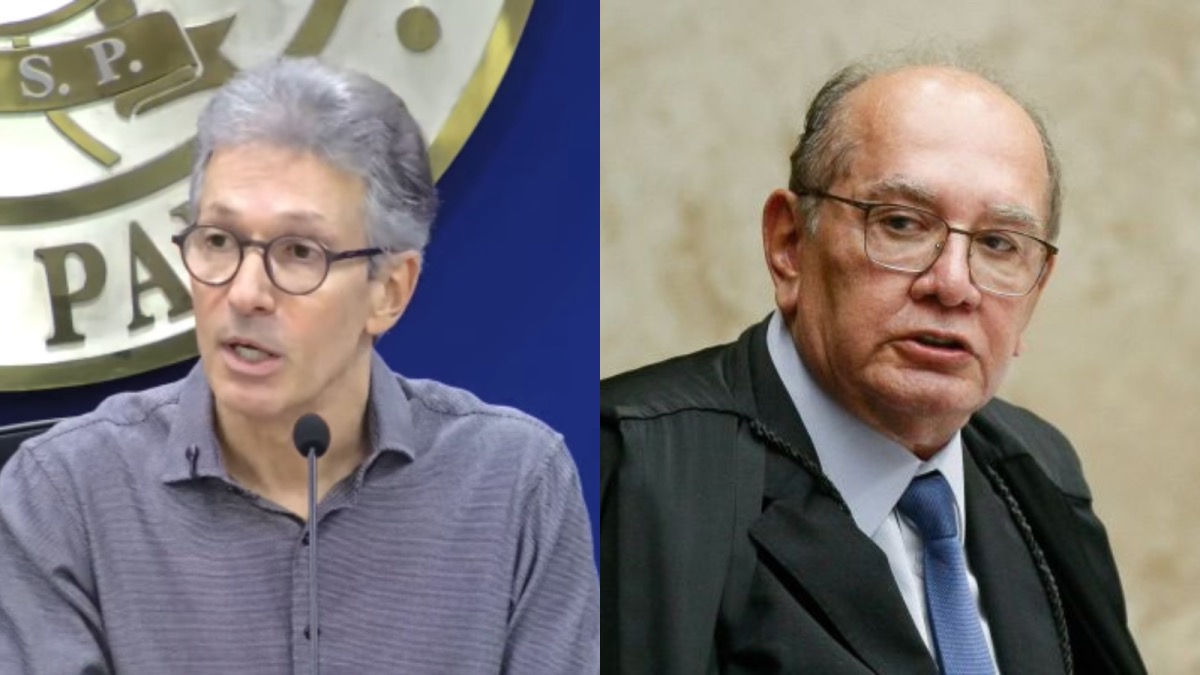 O ex-governador de Minas Gerais, Romeu Zema (Novo) e o Decano do STF ministro Gilmar Mendes  • Foto 1: Victor Piemonte/STF - Foto 2: YouTube/ACSP