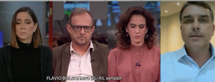 entrevista de flavio bolsonaro na globonews | reprodução