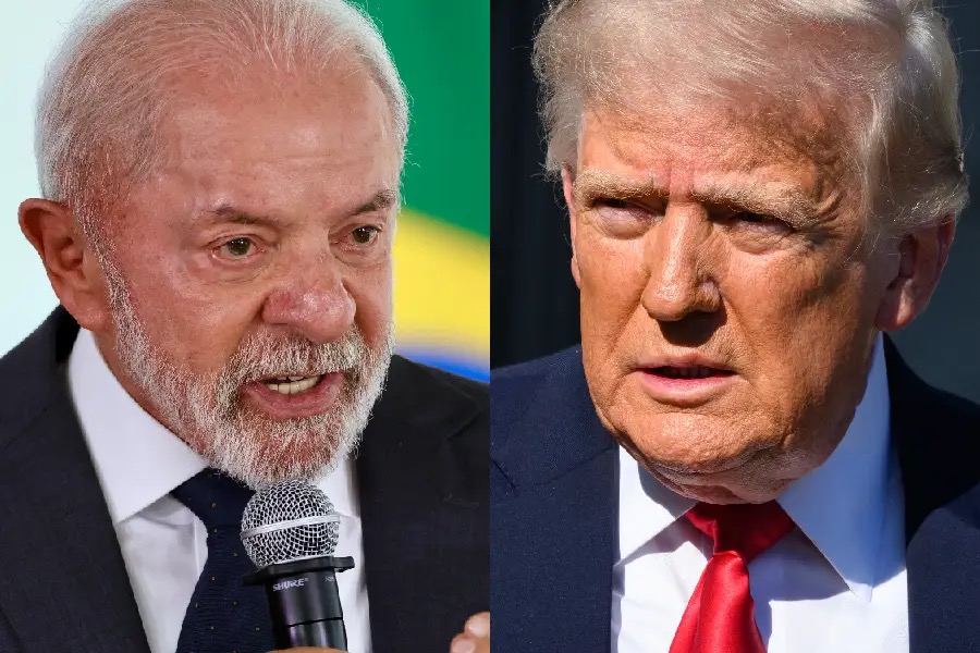 O presidente do Brasil, Luiz Inácio Lula da Silva; e o presidente dos Estados Unidos, Donald Trump (Fabio Rodrigues Pozzebom/Agência Brasil/MANDEL NGAN/AFP)