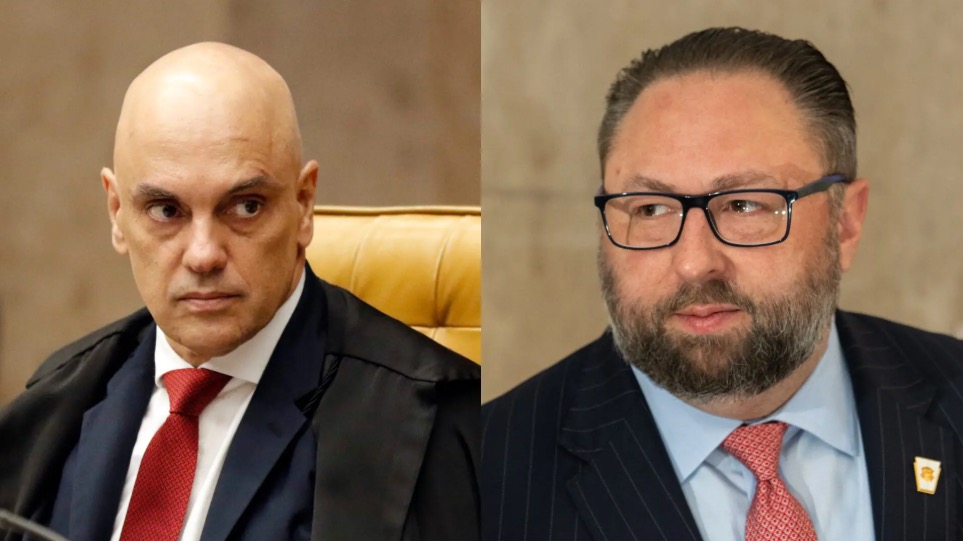 ALEXANDRE DE MORAES E Jason Miller | Foto: Bruno Peres/Agência Brasil e EFE/EPA/JEENAH MOON / POOL