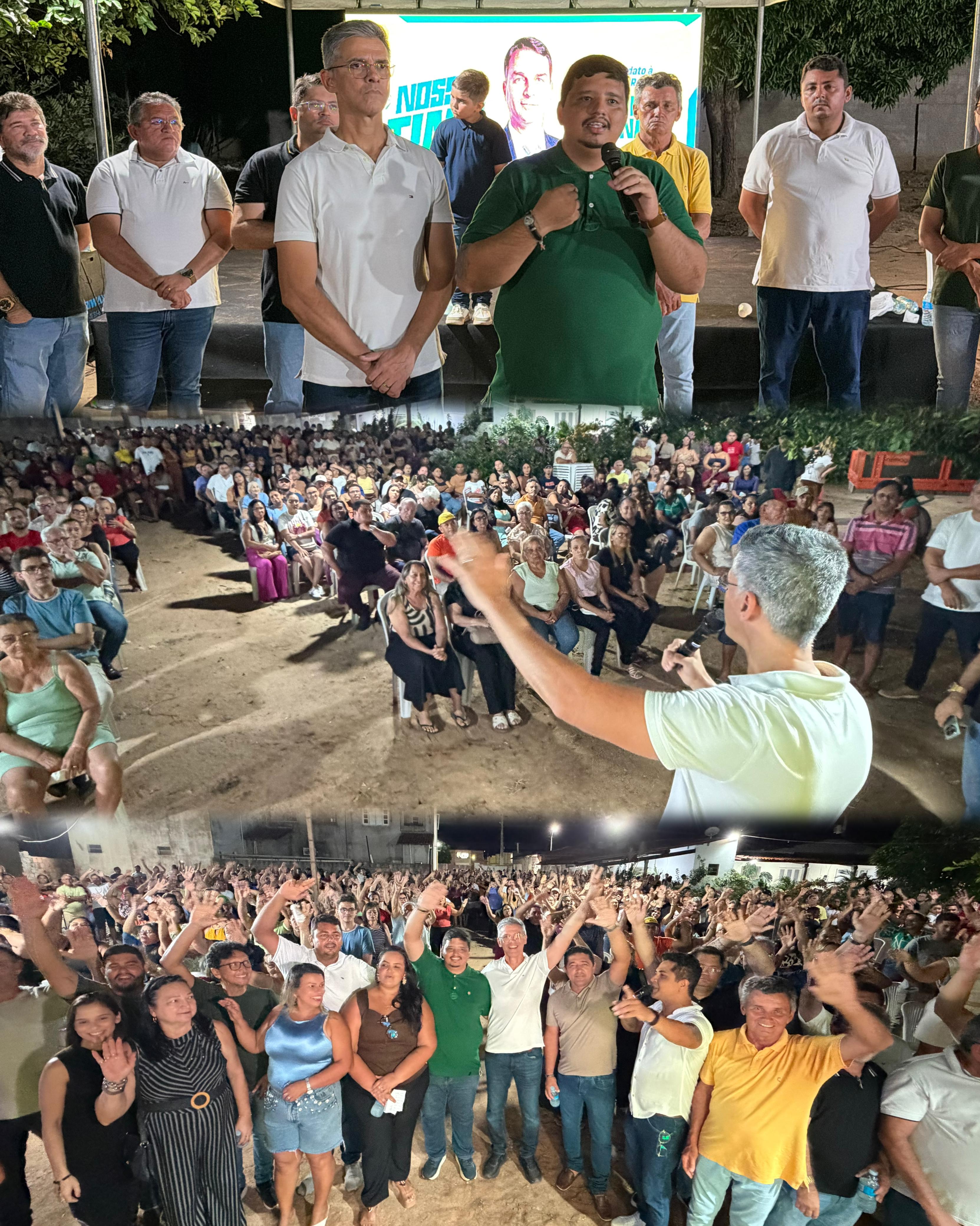 Prefeito Jefferson reúne multidão em Ipanguaçu e consolida apoio à reeleição de Coronel Azevedo para deputado estadual