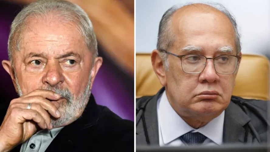 O presidente Lula e o ministro do STF Gilmar Mendes — Foto: Evaristo Sá/AFP/Fellipe Sampaio /SCO/STF