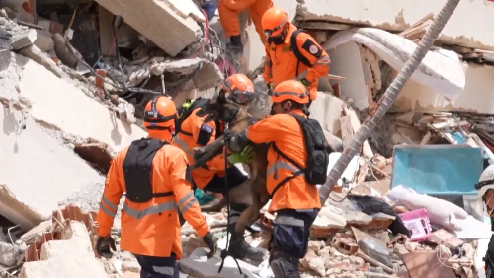 Número de mortos após terremotos na Venezuela sobe para 1.430 e buscas entram em fase crítica. — Foto: Reprodução/Jornal Nacional