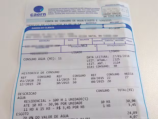 conta de água (Foto: Reprodução)