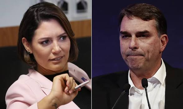Michelle e Flávio Bolsonaro | o Globo 