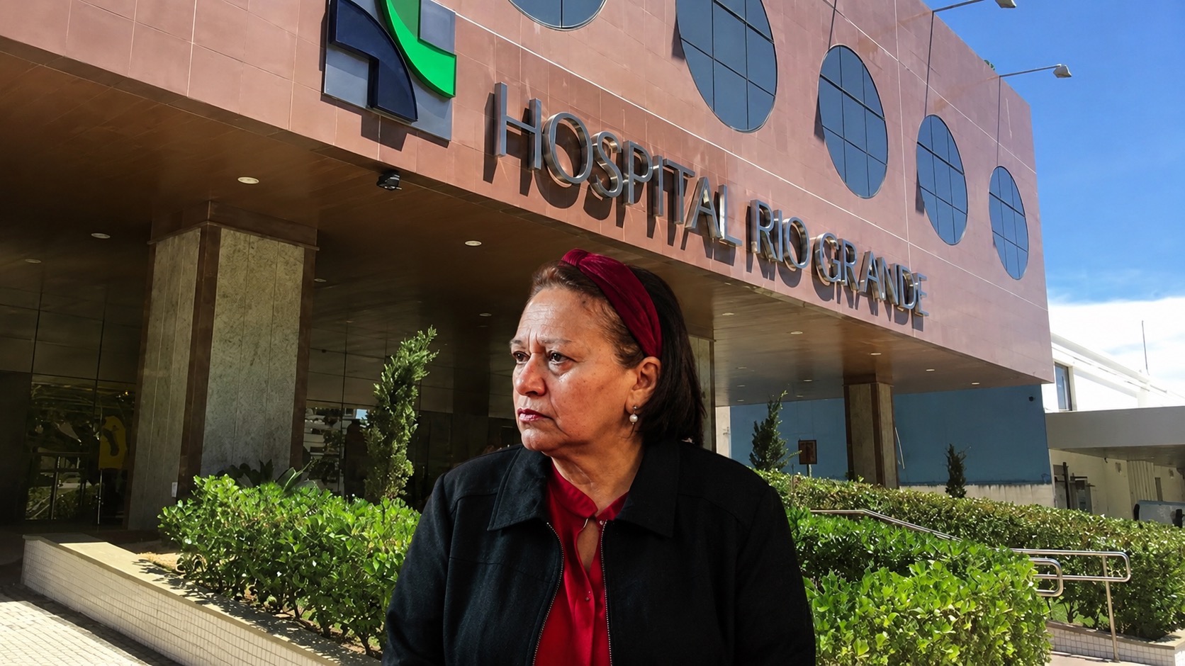 Hospital Rio Grande e Fátima Bezerra | Imagem gerada por IA