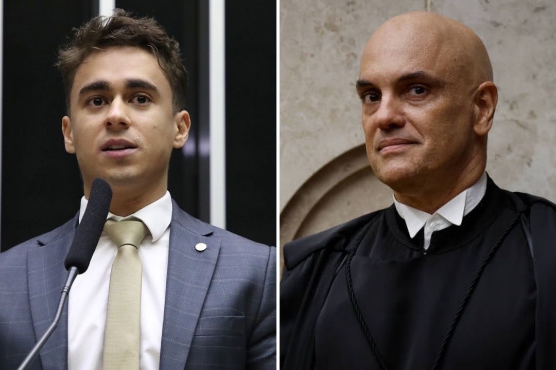 NIKOLAS FERREIRA E ALEXANDRE DE MORAIS | Fotos: Mário Agra/Câmara dos Deputados e STF/Divulgação