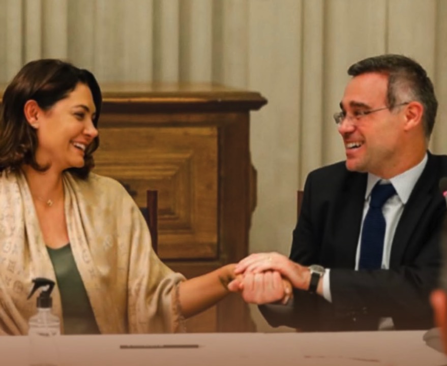 michelle bolsonaro e André Mendonça | reprodução