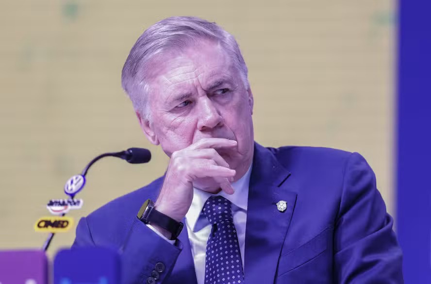 Carlo Ancelotti durante a convocação para os amistosos da seleção brasileira contra Austrália e Índia — Foto: Rafael Ribeiro / CBF
