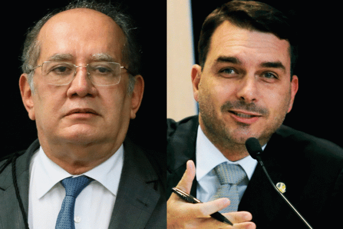 Gilmar Mendes e Flávio Bolsonaro 